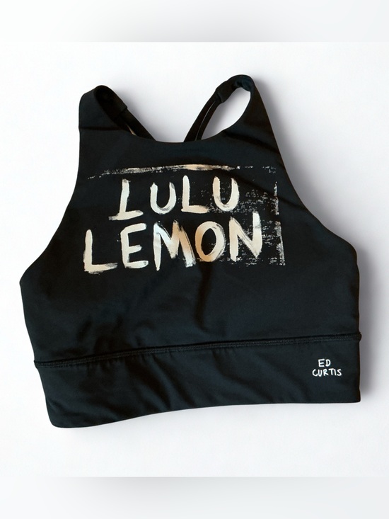 lululemon athletica Other - Lululemon Athletica Black Sports Bra With White Tag Detail